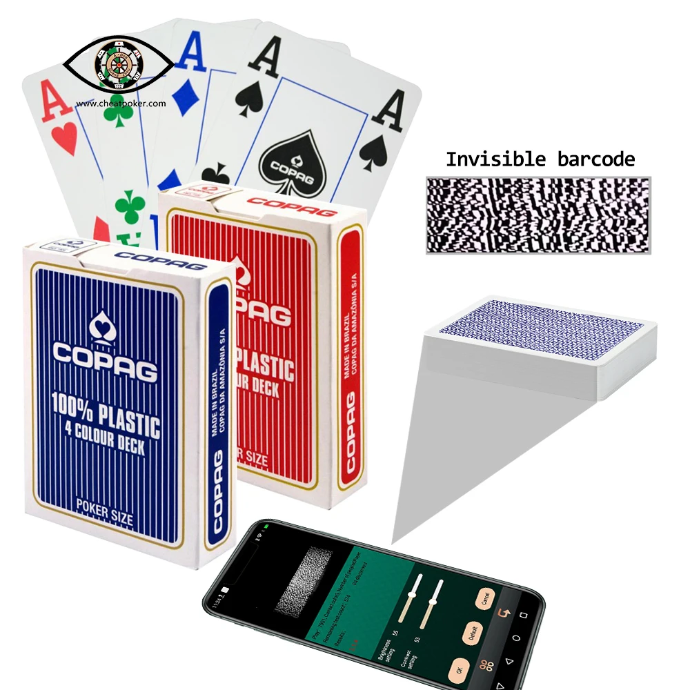 

Marked Playing Cards Copag 4 Colour Deck Barcode Magic Tricks Cards for Anti Cheat Poker Analyzer Plastic Board Game