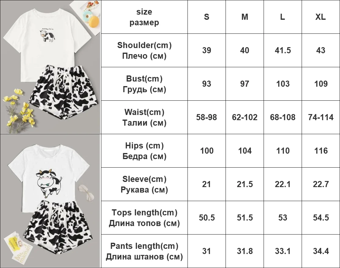 

Cow Print Pajamas for Women Cute Home Suit Sleepwear Set Winter Pyjamas Women Homewear Pijama Mujer Home Clothes for Women