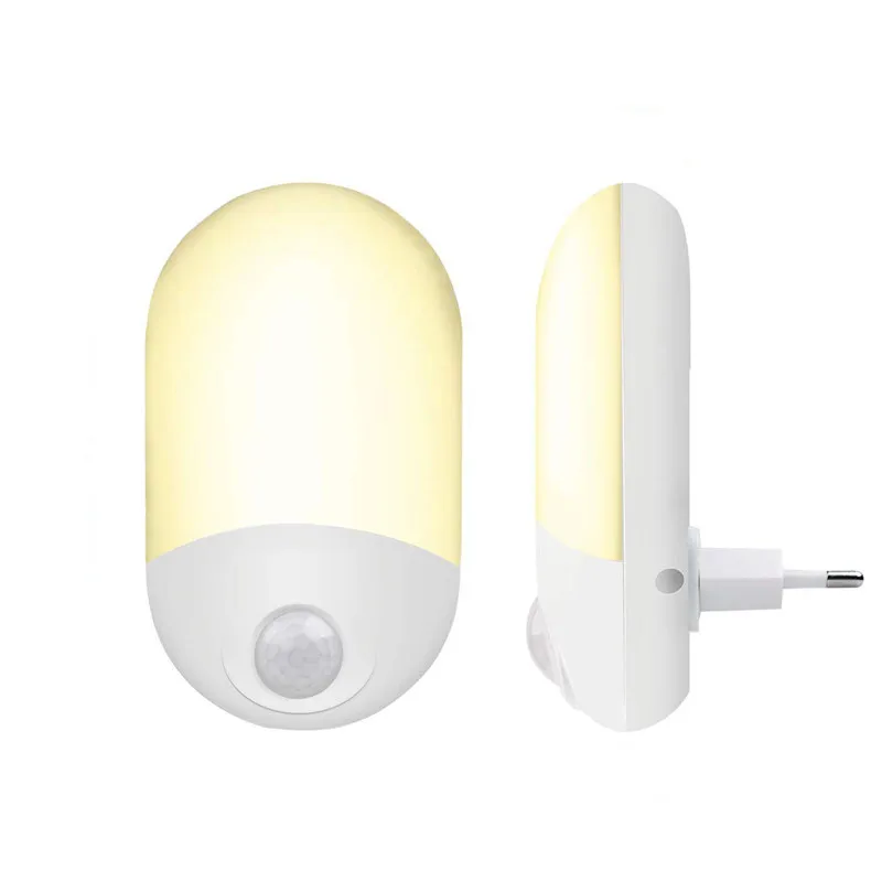 EU US UK Plug-in LED Night Light Body PIR Motion Sensor/Dusk to Dawn Sensor Light Smart Home Lamp Auto On/Off 110V 220V  - buy with discount