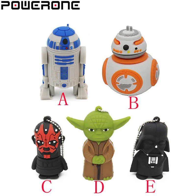 USB флеш накопитель POWERONE STAR WARS YODA darth vader BB 8 карта памяти робота 4 ГБ 16 32 64 ГБ|USB