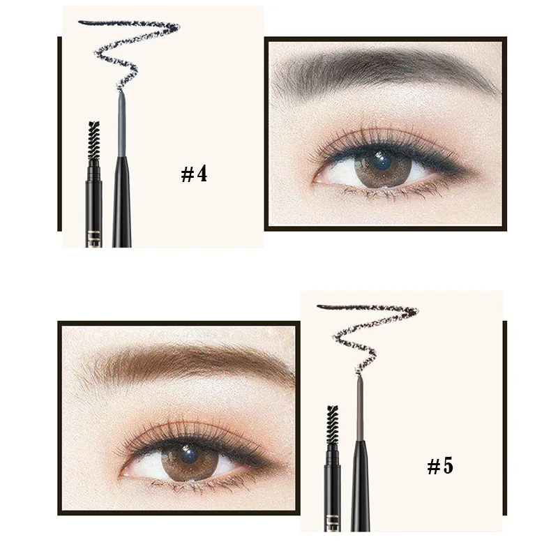 Водостойкий карандаш для бровей с двумя концами и кисточкой ультратонкий LDO99 |