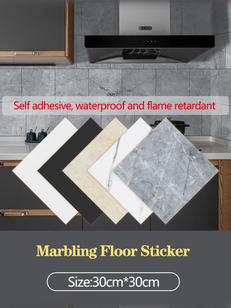 

Imitation Marbling Floor Stickers Self-adhesive PVC Wall Stickers Waterproof Bathroom Decals Toilet Kitchen Home Floor Decor