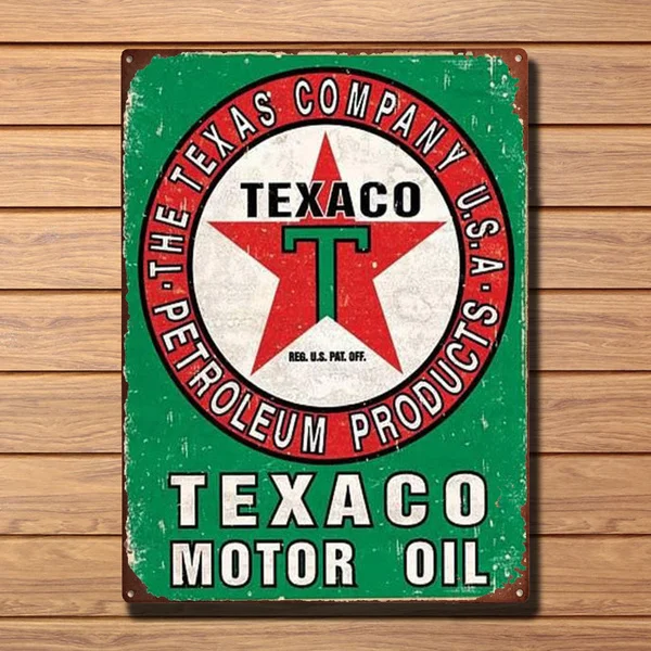 

Жестяной ретро-постер Texaco с масляными потертостями, винтажный жестяной постер для бара, паба, домашнего декора, настенный художественный по...