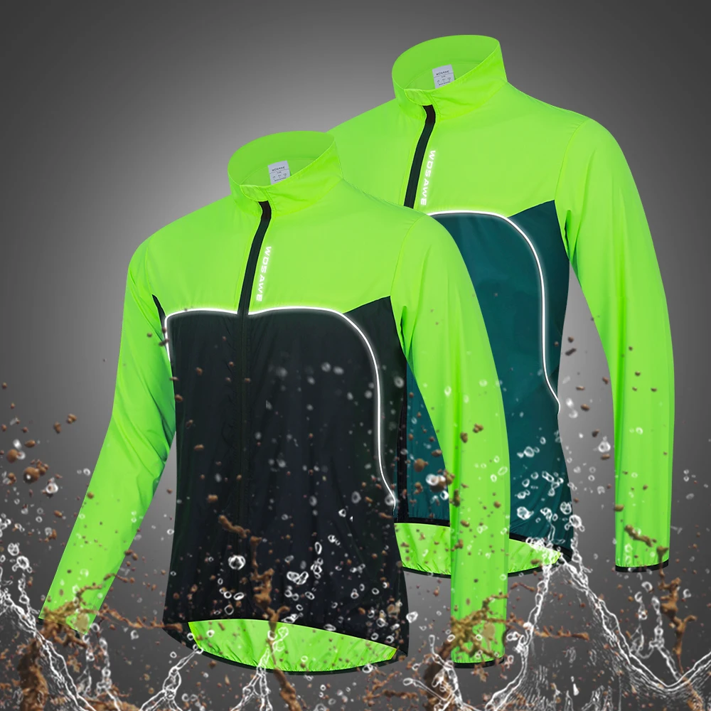 WOSAWE тонкие светоотражающие велосипедные куртки с капюшоном ветрозащитная
