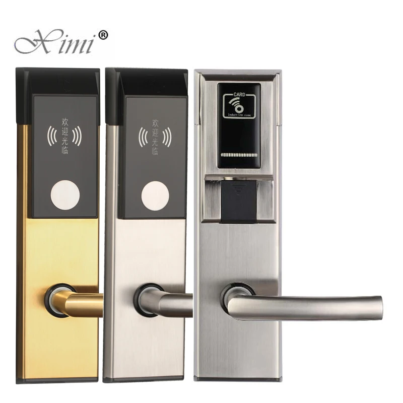 

Safurance Digital Card Lock Security Stainless Steel Intelligent RFID Digital Card Key Unlock Hotel Door Lock System Door Locks