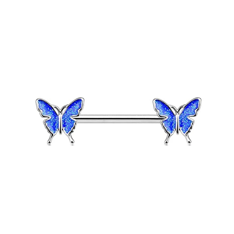 

1pcs Stainless Steel Nipple Piercing Butterfly Barbell Nipple Shield Charming Nipple Rings Women Body Piercing Jewelry Nipple