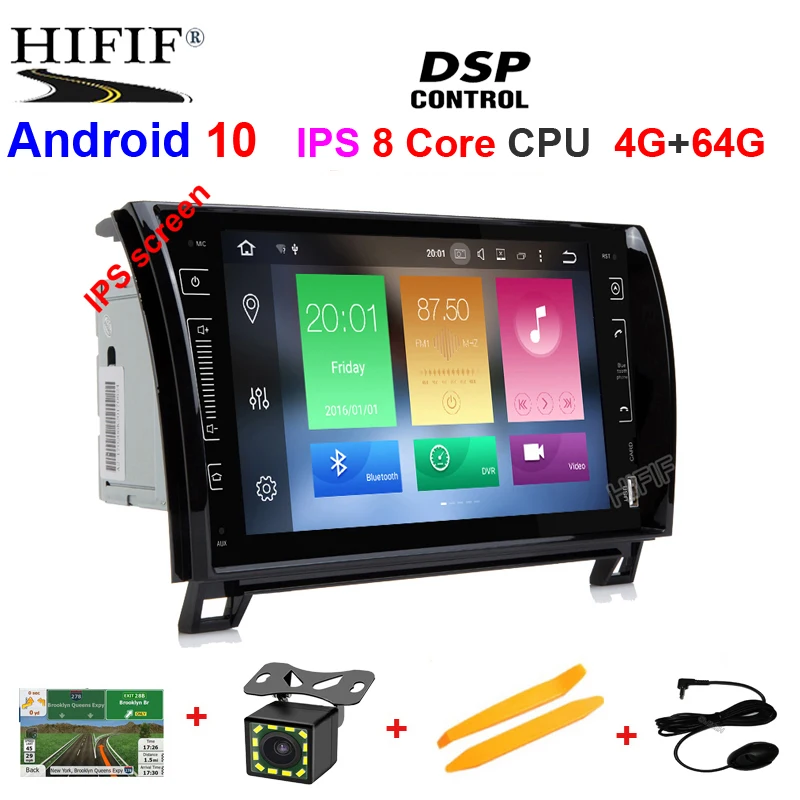 " ips экран Android 10 4G 2 DIN Автомобильный gps для TOYOTA Sequoia Tundra нет dvd-плеер Радио Стерео навигационный приемник