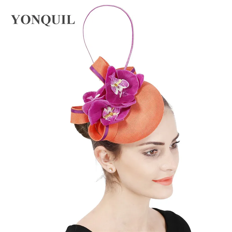

Elegant Bridal Wedding Hats Hair Fascinators Accessories Headband With Fashion Flower Decor Cocktail Derby Headpiece Show Caps