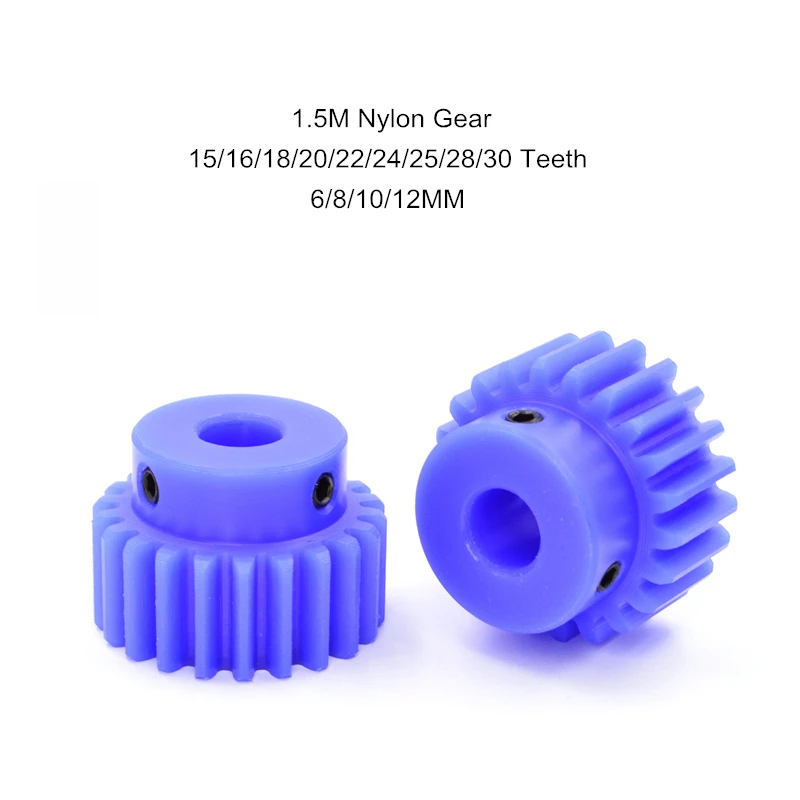 

1.5M Nylon Plastic Gear 15/16/18/20/22/24/25/28/30 Teeth DIY Motor Boss Cylindrical Spur Gear 6/8/10/12MM