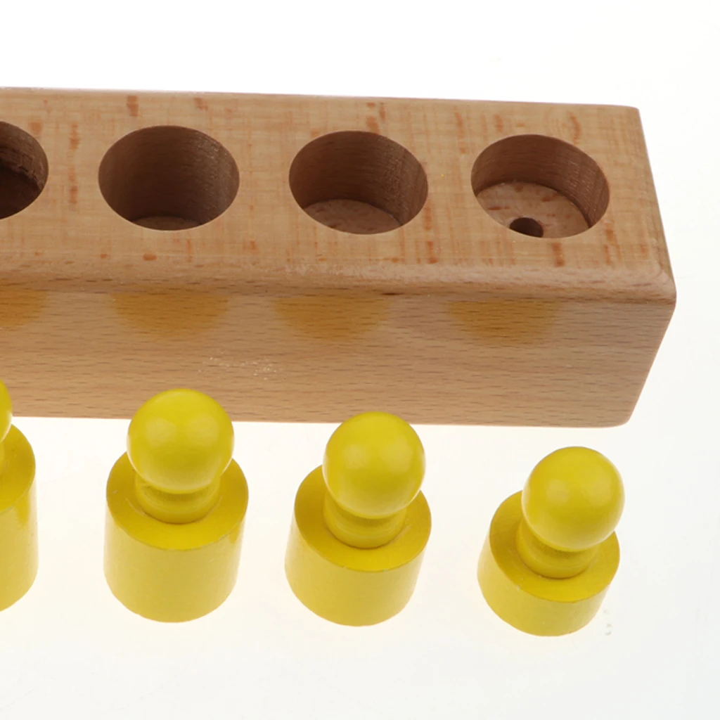 

Mini Knobbed Cylinders Set of 4 Children Wooden Toys | Montessori Knobbles
