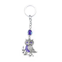 fashion demon eye keychain owl lucky charms car bag key ring jewelry gift keychains feng shui pendant