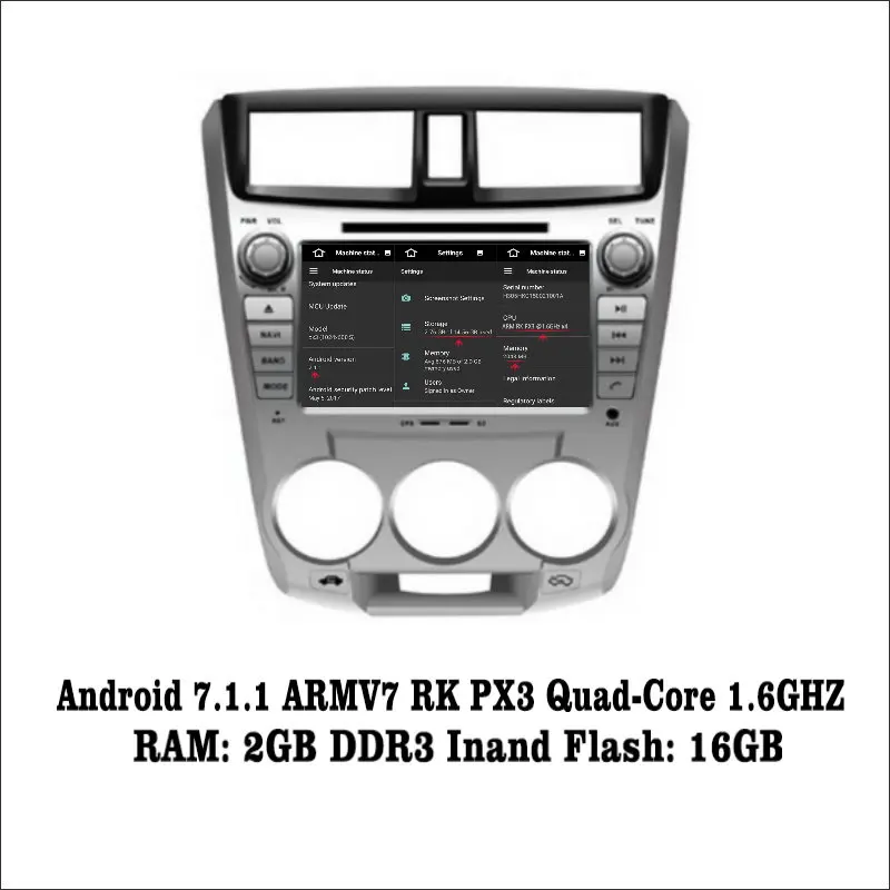 Liislee для Honda City Manual air Android 7 1 2G RAM ~ автомобильное радио Аудио Видео Мультимедиа DVD
