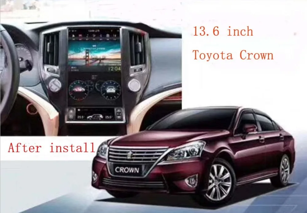 13 6 ''вертикальный автомобильный DVD плеер в стиле tesla Android 9 0 GPS навигация для Toyota