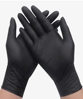 1610203050pcs disposable black protective gloves pvc anti acid alkali gloves for car repair beauty salon protective gloves