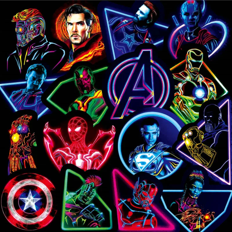 103060pcs neon superhero graffiti waterproof skateboard travel suitcase phone laptop luggage stickers diy kids girl toys free global shipping