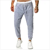 SHUJIN PuimentiuaAutumn Solid Loose Straight Men's Casual Pants Long Trousers Waist Pants Men Plus Size Cotton pantolon erkek