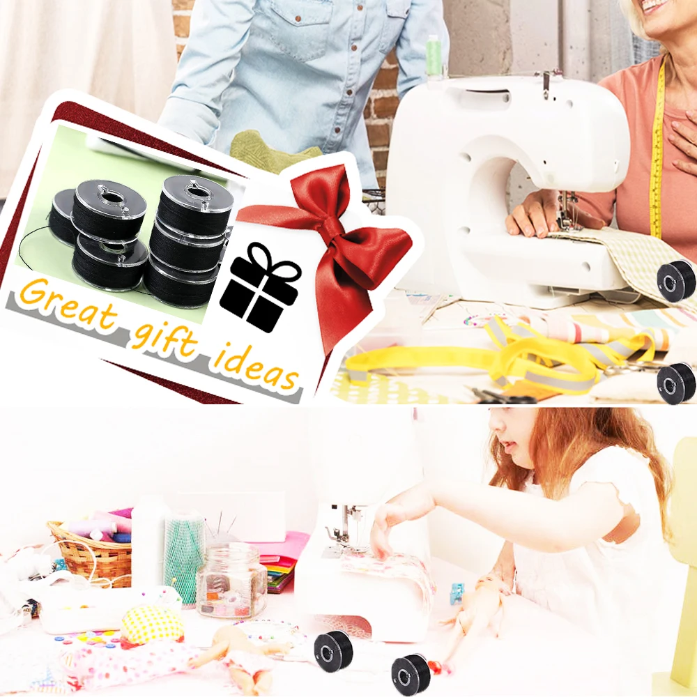 Нитки полиэфирные для домашней швейной машины 5/10/20 шт. белые черные бобины шитья