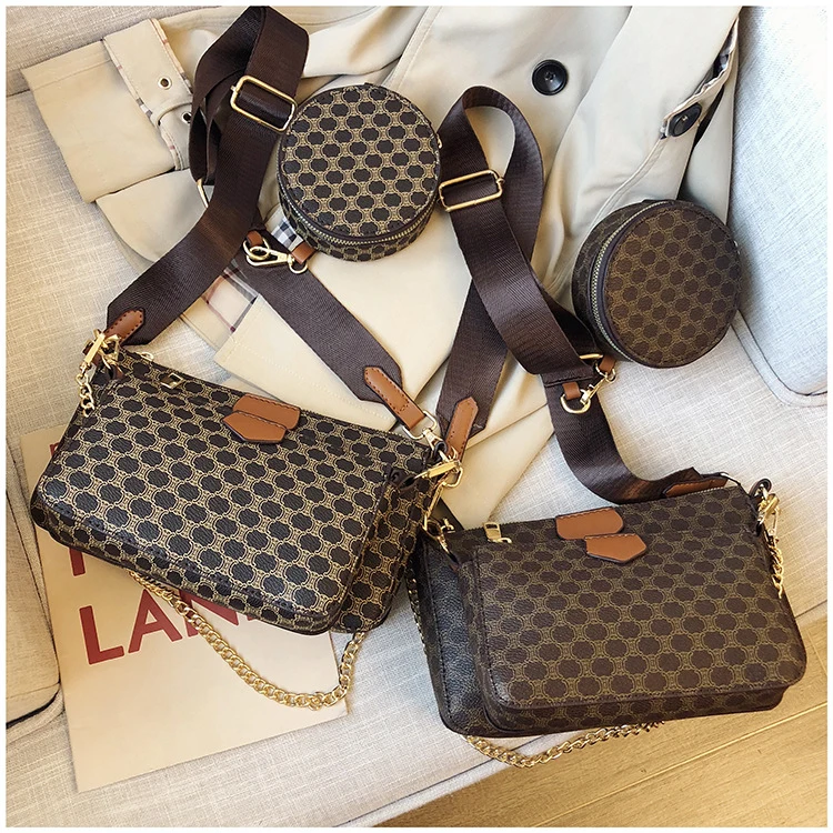 

2020 Luxury Brand women bag Three-in-one Lady's Bag Leather Handbag Clutch Shoulder Bag Designer Crossbody Bags Composite Bag