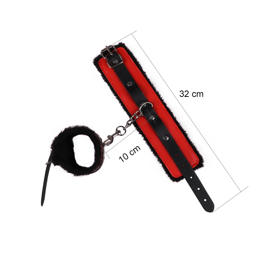 Из искусственной кожи эротические плюшевые наручники и лодыжки комплект
