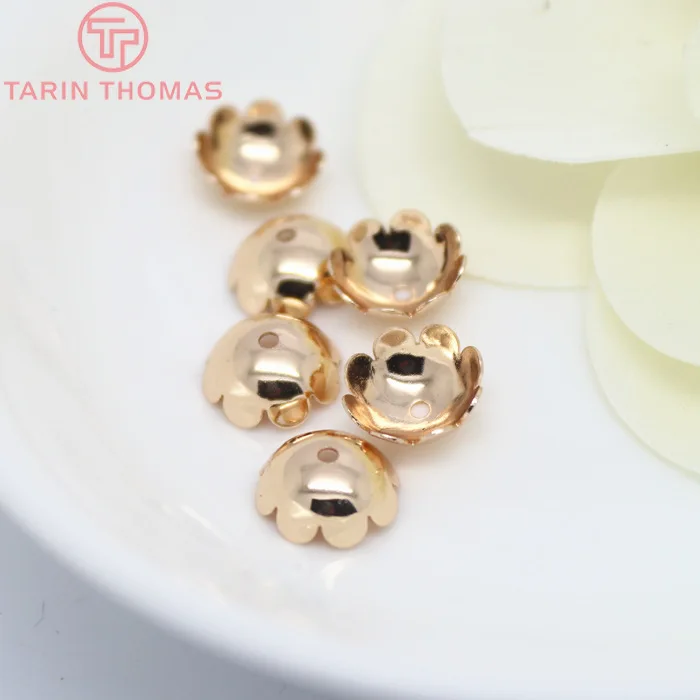 Латунные бусины с покрытием 24 каратным золотом или серебряным цветом 20 шт. 8 мм 10