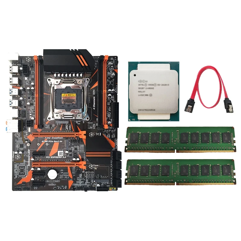 

Комплект материнской платы X99 с поддержкой M.2 большой платы V3 LGA2011-3 CPU 4XDDR4 DIMM RAM, материнская плата со стандартным процессором V3 + 2X8G DDR4 RAM
