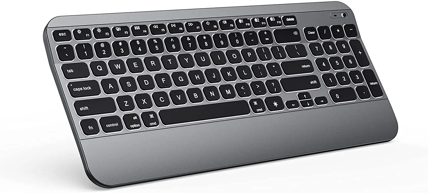 

Bluetooth-клавиатура для Mac, перезаряжаемая многофункциональная клавиатура, ультратонкая беспроводная клавиатура с подсветкой и номерной пане...