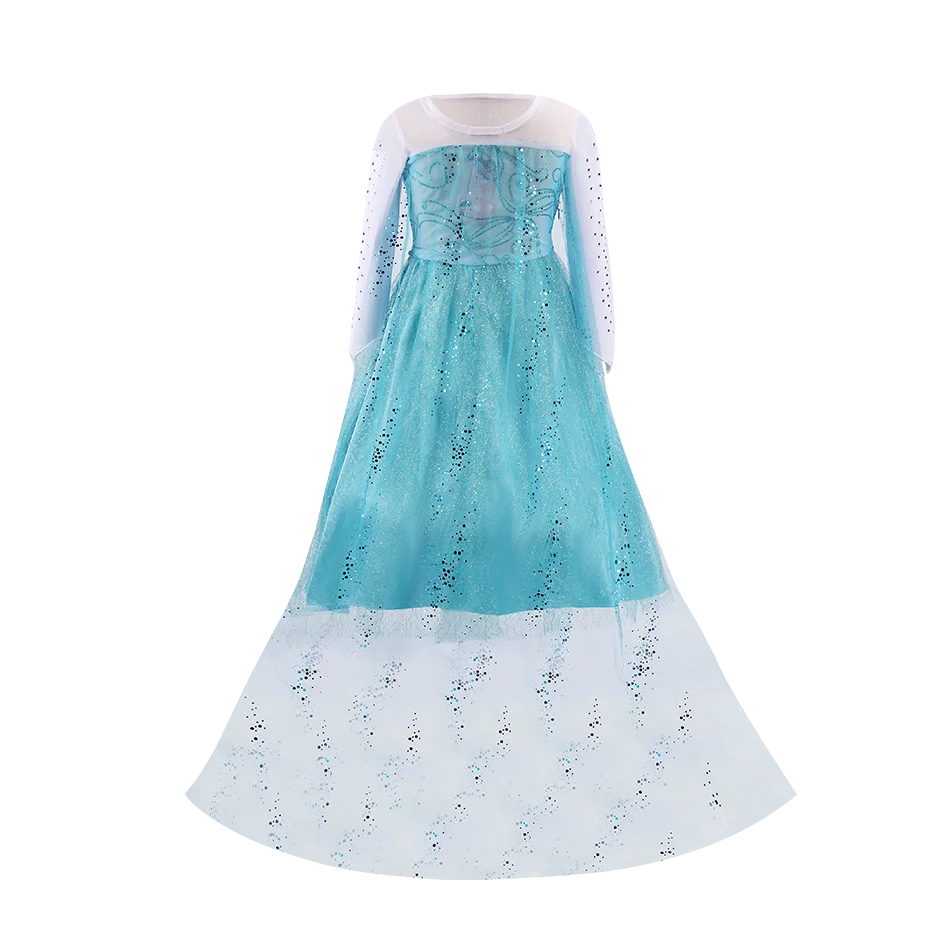 

Princess Dress for Girls Snow Queen Elsa Dress Kids Masquerade Fantasy Costume and Elsa Wig Girls Christmas Carnival Costume