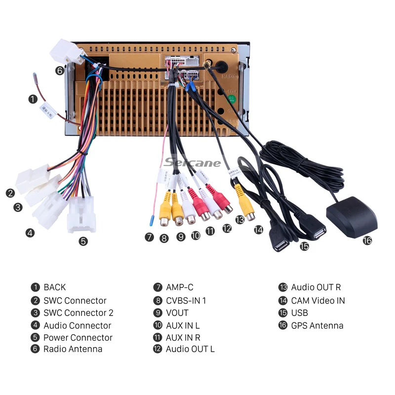 Автомобильный мультимедийный плеер Seicane 7 дюймов Android 10 0 200*100 мм радио GPS навигация
