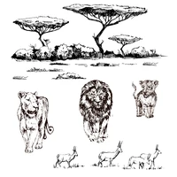 lion in the forest clear stamps scrapbooking crafts decorate photo album embossing cards making clear stamps new
