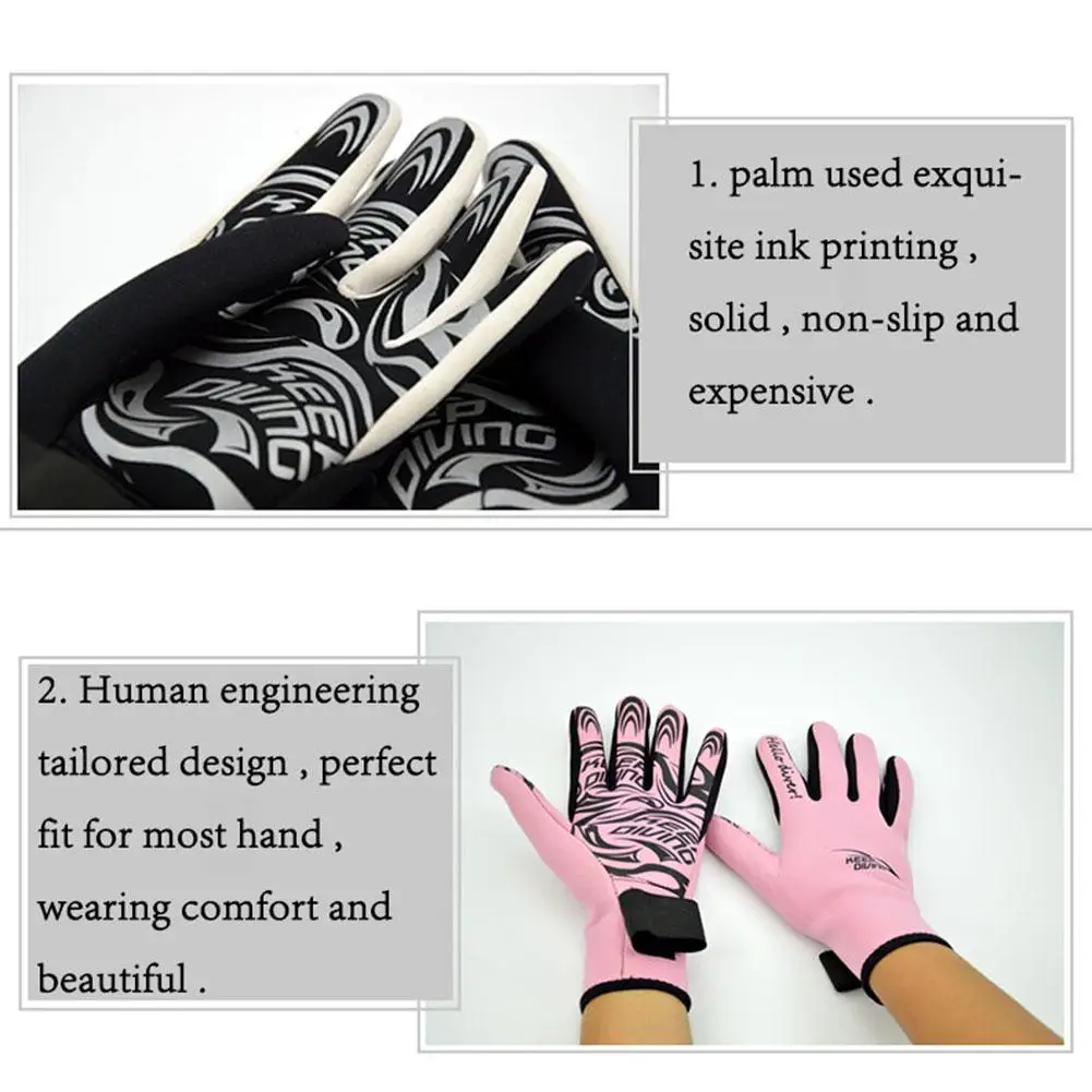 

2mm Diving Gloves Adult Printing Swimming Snorkeling Gloves Neoprene Warm Non-slip Underwater Swim Equipment