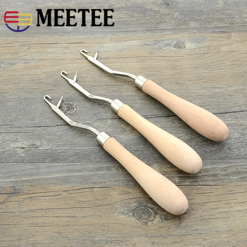 Meetee 2 шт. Высокое качество Зеленый деревянная ручка ковер ремонт крючком