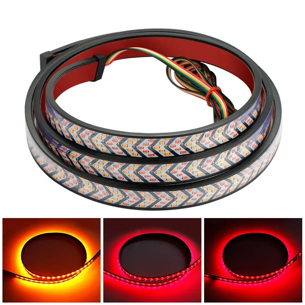

79" 24V Car LED Tailgate Light LED Truck Tailgate Light Bar Red Running Turn Signal Brake Reverse Backup Tail light Strip