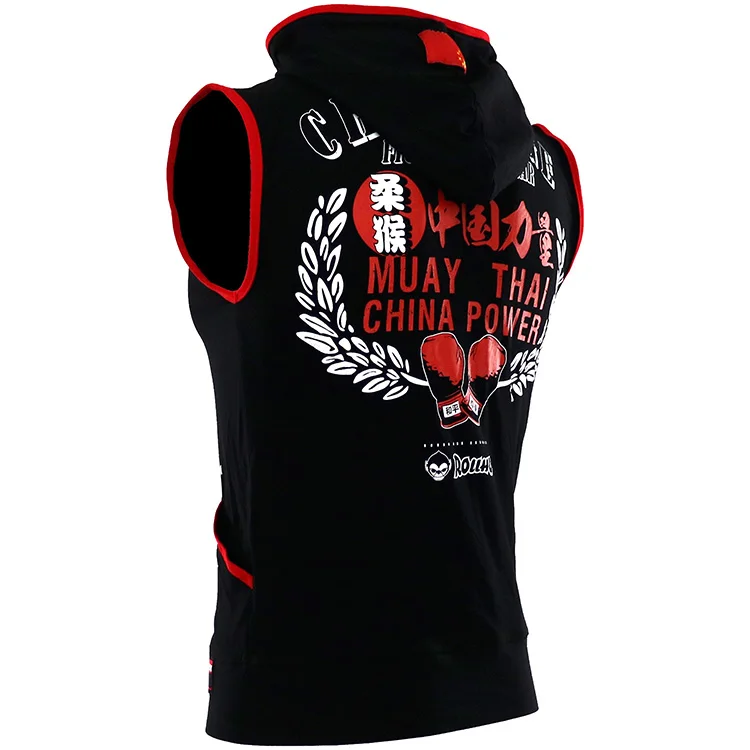 ROLLHO POWER без рукавов боксерский жилет с капюшоном майка Mma Muay Thai Mma Fight Wrestle фитнес мужской тайский боксер спортивная одежда S-4XL