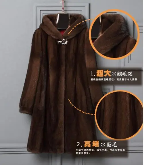 Женское меховое пальто с капюшоном длинная норковая шуба из искусственного меха