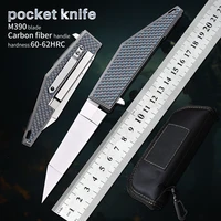 m390 folding knife carbon fiber handle military knives hunting survival camping tools self defense edc utility pocket knifes