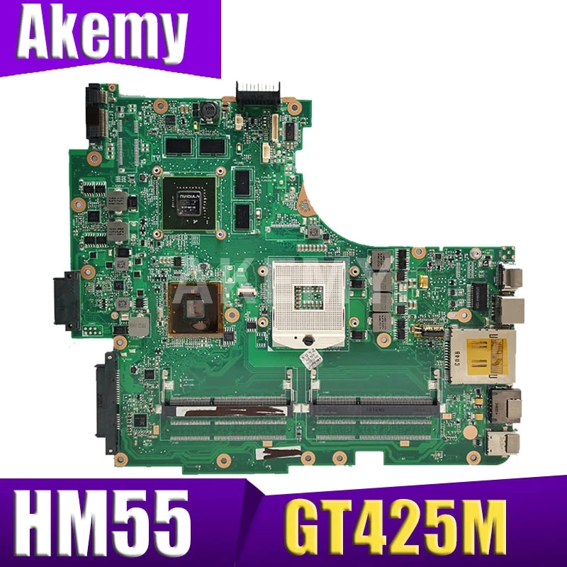 Для материнской платы ноутбука ASUS N53J N53JF N53JN N53JL N53JG HM55 W/ GT425M 1G 2 * RAM слот для