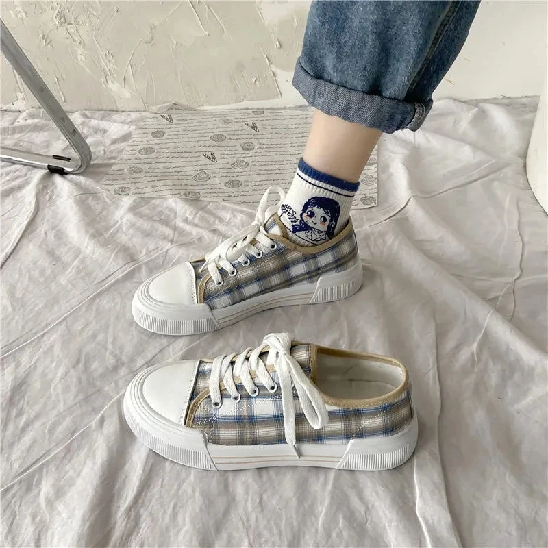 

Кеды женские с низким вырезом, полосатые холщовые кроссовки, на шнуровке, Вулканизированная подошва, Повседневная Уличная обувь для бега в ...