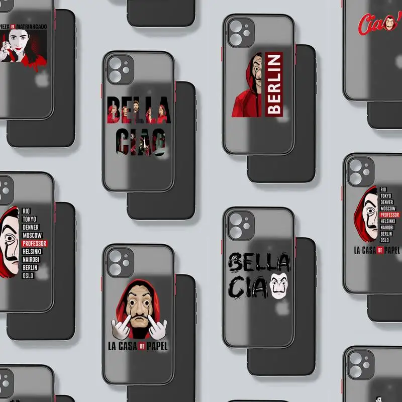 

La Casa De Papel Money Heist Tees TV show Phone Case matte transparent For iphone 7 8 11 12 plus mini x xs xr pro max cover