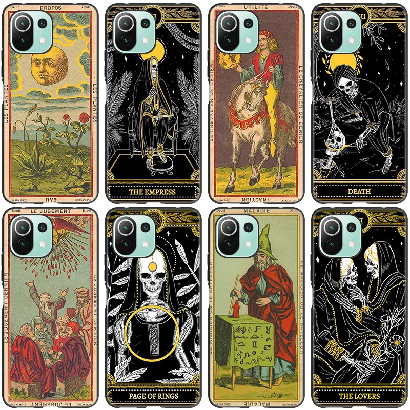 

Le Tarot Egyptien de Dusserre Art Black Case For Xiaomi Mi 11 Lite NE 11i 10T 11T Pro A2 A3 Lite POCO F3 M3 M4 C31 X3 Pro NFC GT