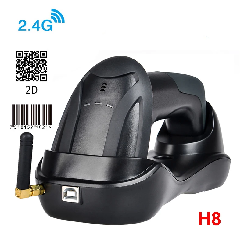 H6 беспроводной сканер штрих кода и RD H8 1D/2D QR считыватель кодов PDF417 для POS