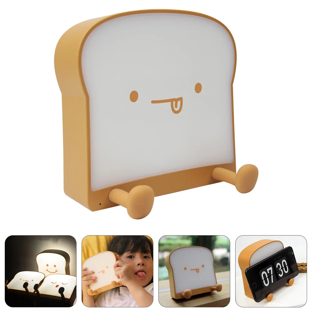 

1 шт. мультяшный ночник, настольная лампа в форме тоста с защитой глаз для спальни