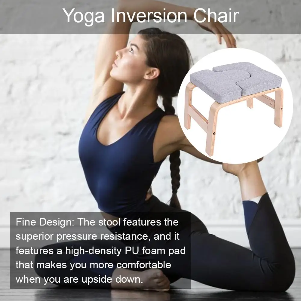 

Yoga Headstand Bench, Solid Birch Wood Stand Yoga Inversion Chair For Family Or Gym, Relieve Fatigue And Shape The Body