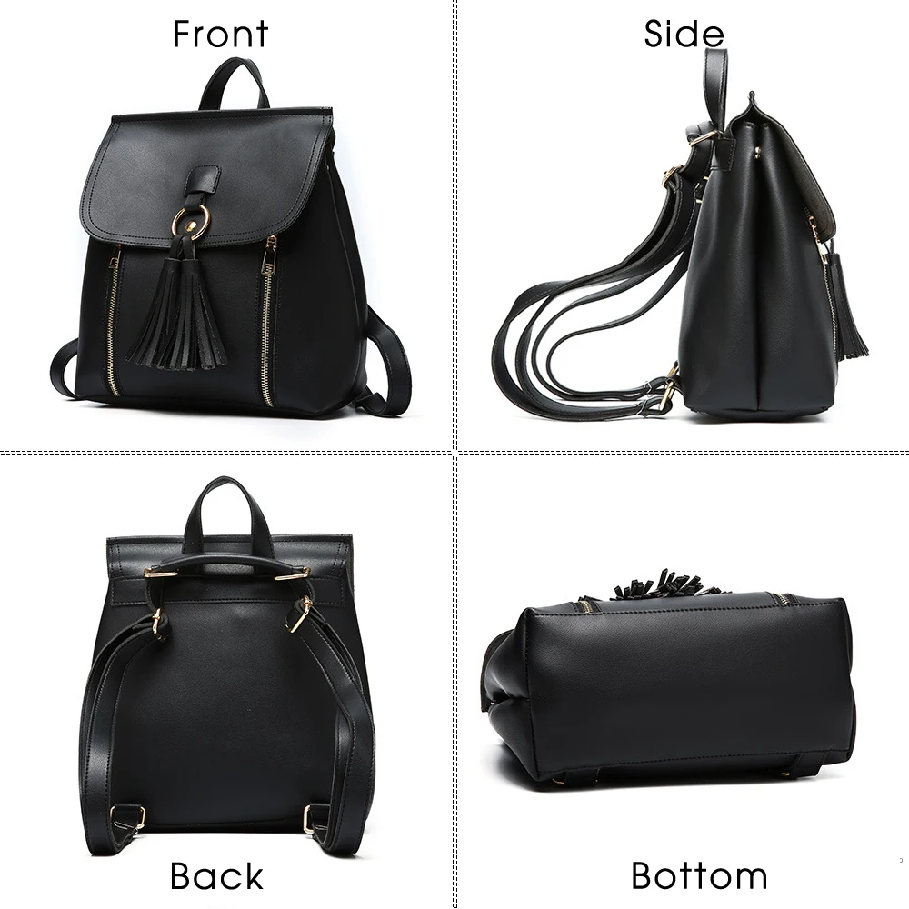 Herald Fashion женский рюкзак с кисточкой больших Ёмкость кожаная школьная сумка для