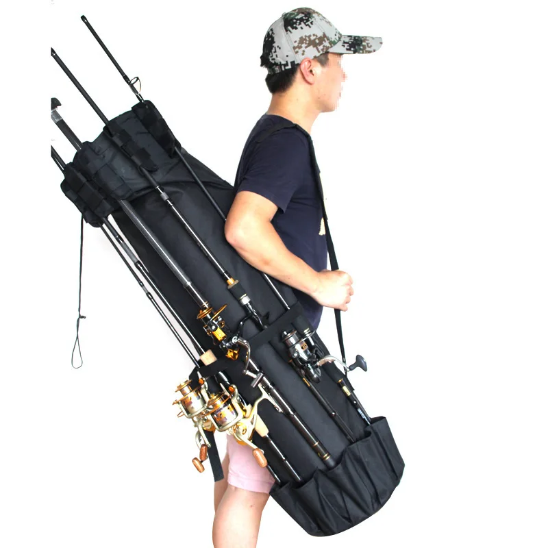 

Cylinder Fishing Rod Bag Multifunctional Fishing Bag Single Shoulder Crossbody Bag Waist Pack Fish Lures Gear Storage Container