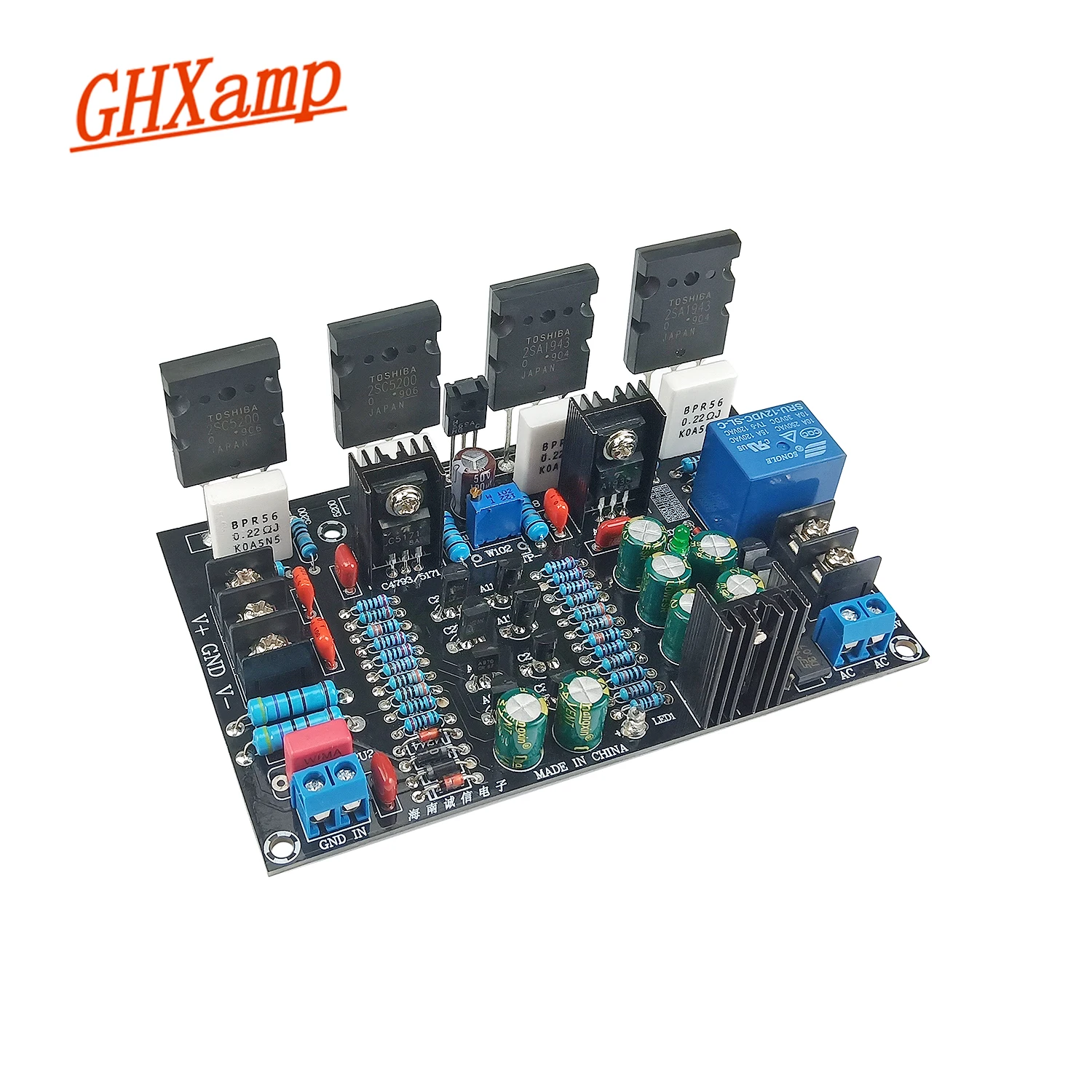 

GHXAMP 200 Вт моно усилитель мощности плата 2saeas + 2SC5200 транзисторы аудио усилитель с защитой динамика DC Dual 20-90V 1 шт.