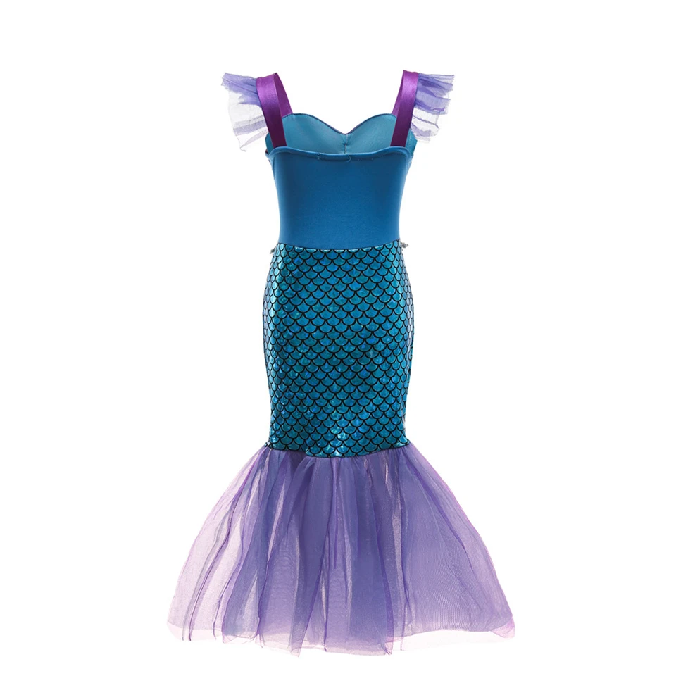 Детский костюм Русалочки Ариэль косплей принцессы для девочек американская
