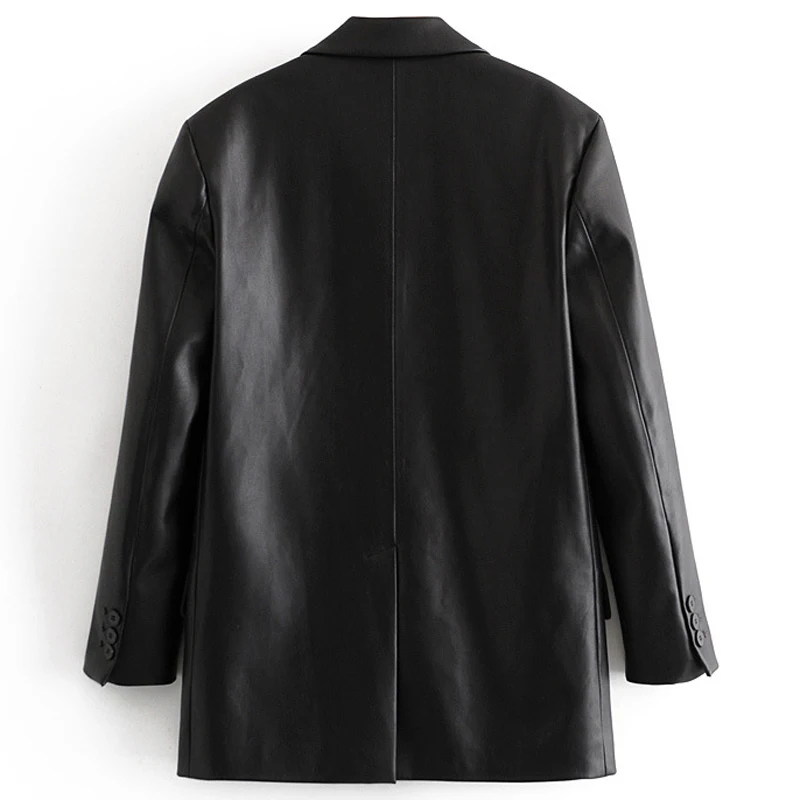 Casual Business Dress Suit Blazer Coat For Women Faux Leather Jacket and Coats Spring and Autumn Women Outfit Overcoat Clothing