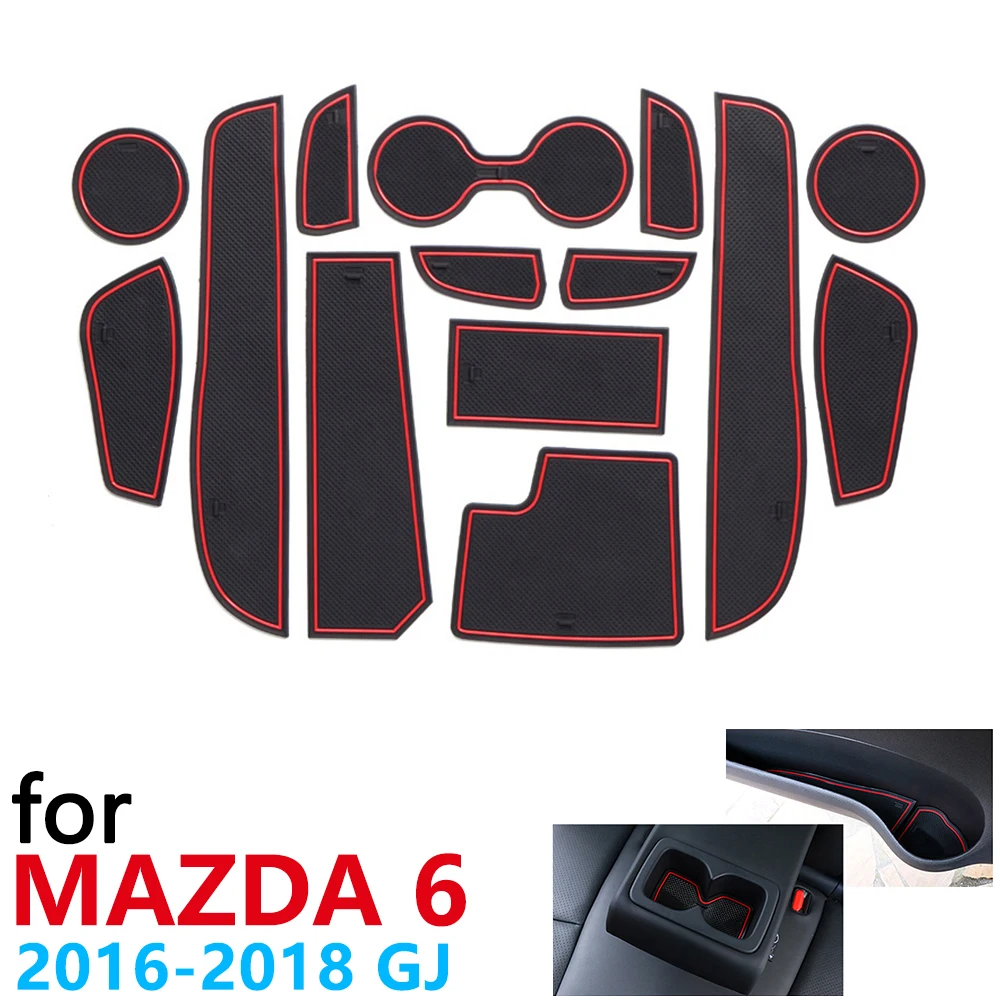 

Anti-Slip Rubber Cup Cushion Door Groove Mat for Mazda 6 facelift GL GJ MK3 Atenza Sedan Wagon 2016~2018 Stickers Accessories