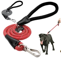 reflective dog leash nylon pet dogs walking leash pet leads rope with free name tag personalized id tag for medium large dogs