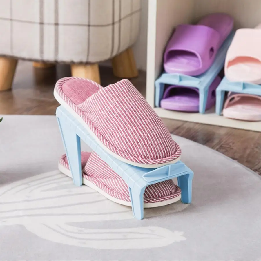 4Pcs Household Shoe Rack Plastic Adjustable Shoes Stand Holder Storage Organizer shoe racks organizers | Дом и сад